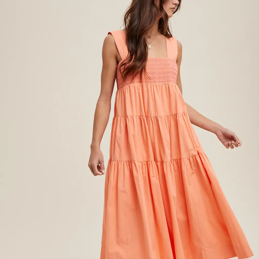 boho floral midi dress Baltic Born Womens Spell Boho Midi Dress | Blue + Peach Floral