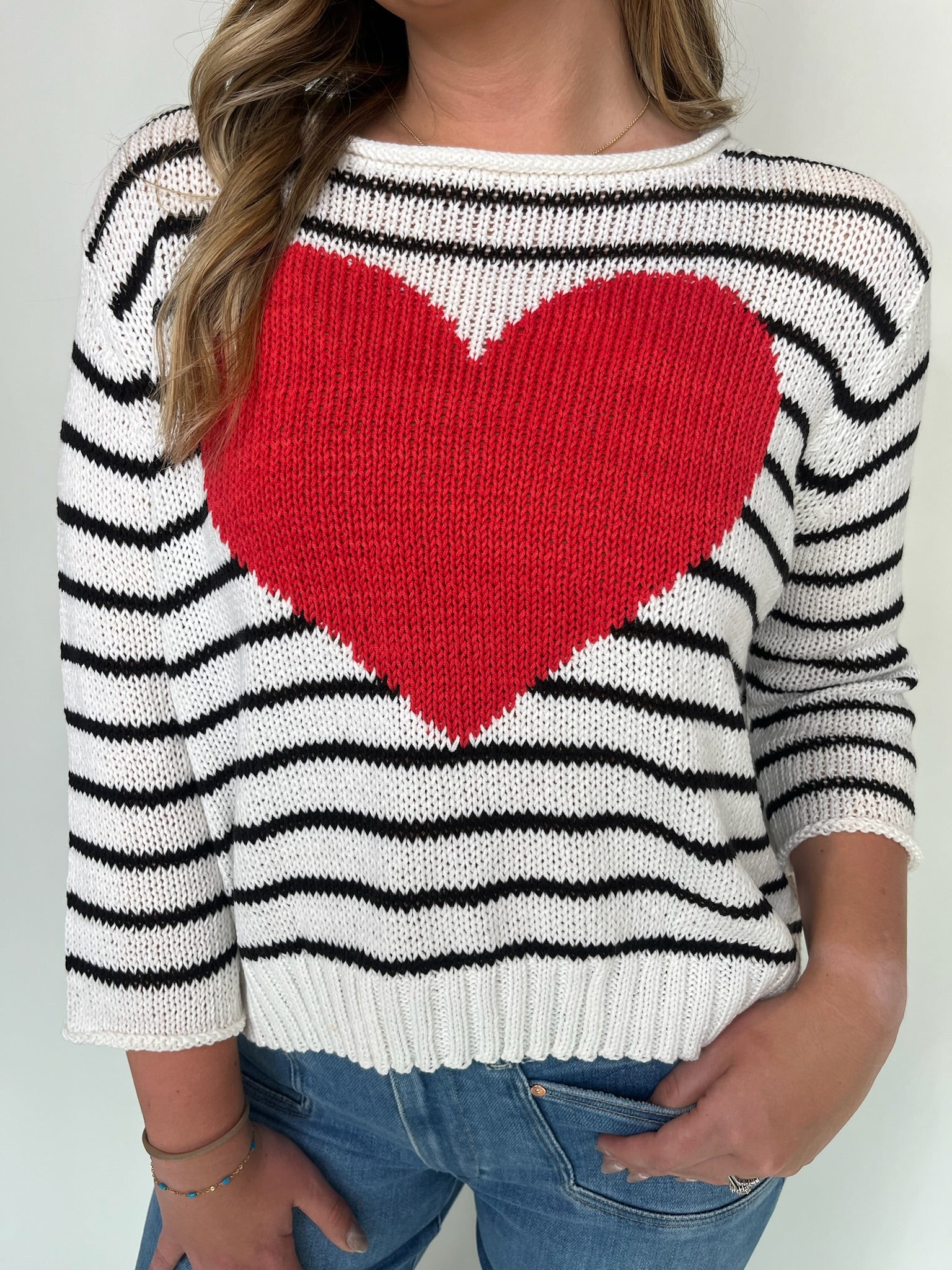 Wooden Ships Amelie Heart 3/4 Sleeve Crew | Vagabond Apparel Boutique