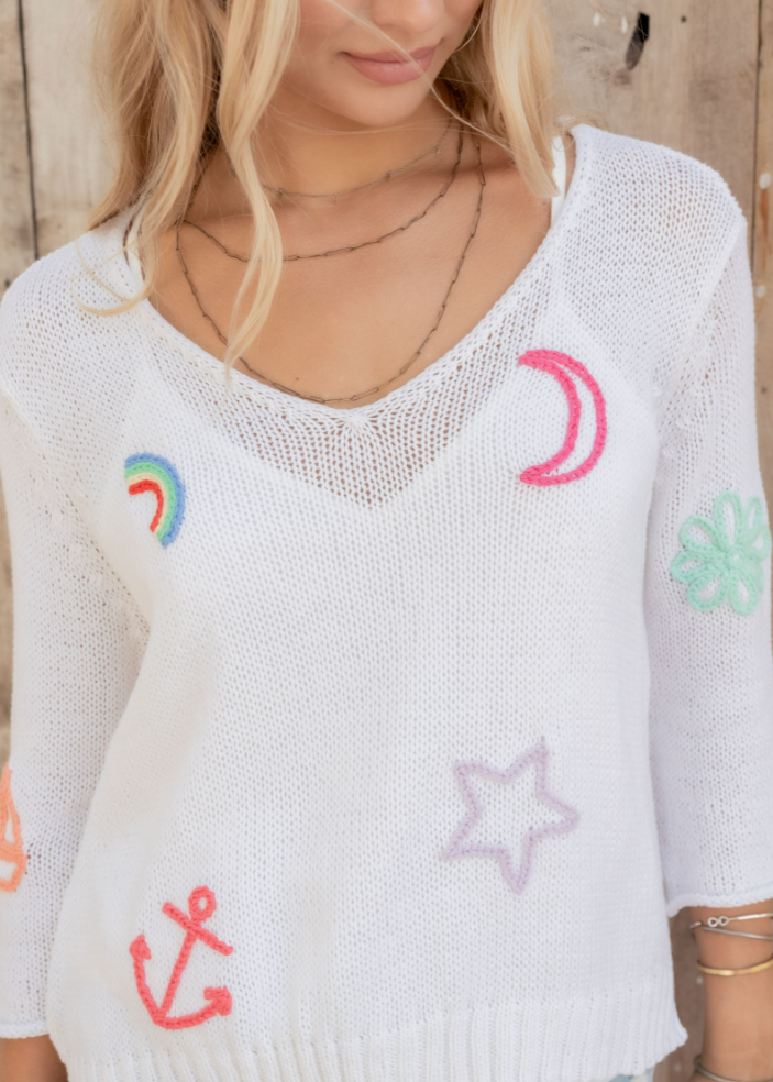 Wooden Ships Charm 3/4 Sleeve Cotton V | Vagabond Apparel Boutique