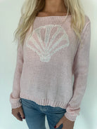 Wooden Ships | Seashell L/S Crew | Model | Close | Vagabond | Apparel | Boutique