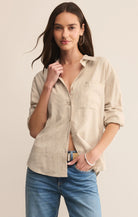 Z Supply | Alfie Button Up Shirt | Flax | Vagabond | Apparel | Boutique