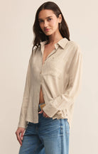 Z Supply | Alfie Button Up Shirt | Flax | Vagabond | Apparel | Boutique