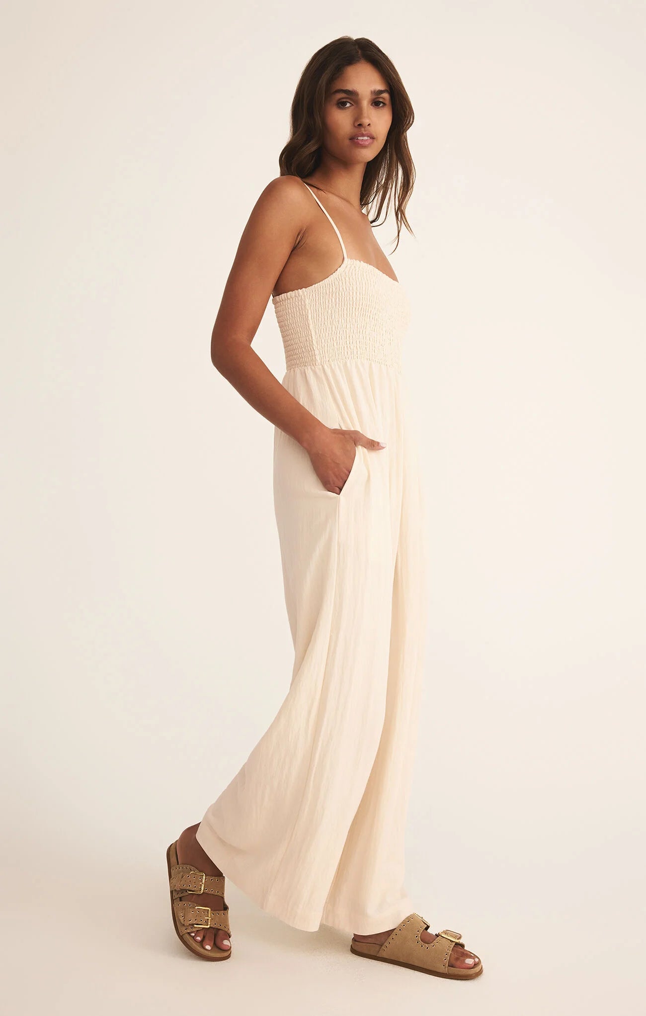 水着・ビーチグッズその他 CREAM BACK DRAPE JUMPSUIT Z Supply Beachside Jumpsuit – Vagabond Apparel Boutique