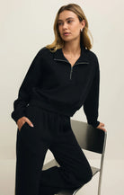 Z Supply | Downtown Half Zip Sweatshirt | Model | Vagabond | Apparel | Boutique