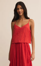 ZSupply | Fiore | Crinkle | Tank | Red | Vagabond | Apparel | Boutique