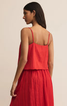 ZSupply | Fiore | Crinkle | Tank | Red | Back | Vagabond | Apparel | Boutique