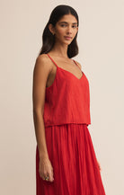 ZSupply | Fiore | Crinkle | Tank | Red | Side | Vagabond | Apparel | Boutique