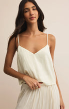 ZSupply | Fiore | Crinkle | Tank | Sandstone | Close | Vagabond | Apparel | Boutique