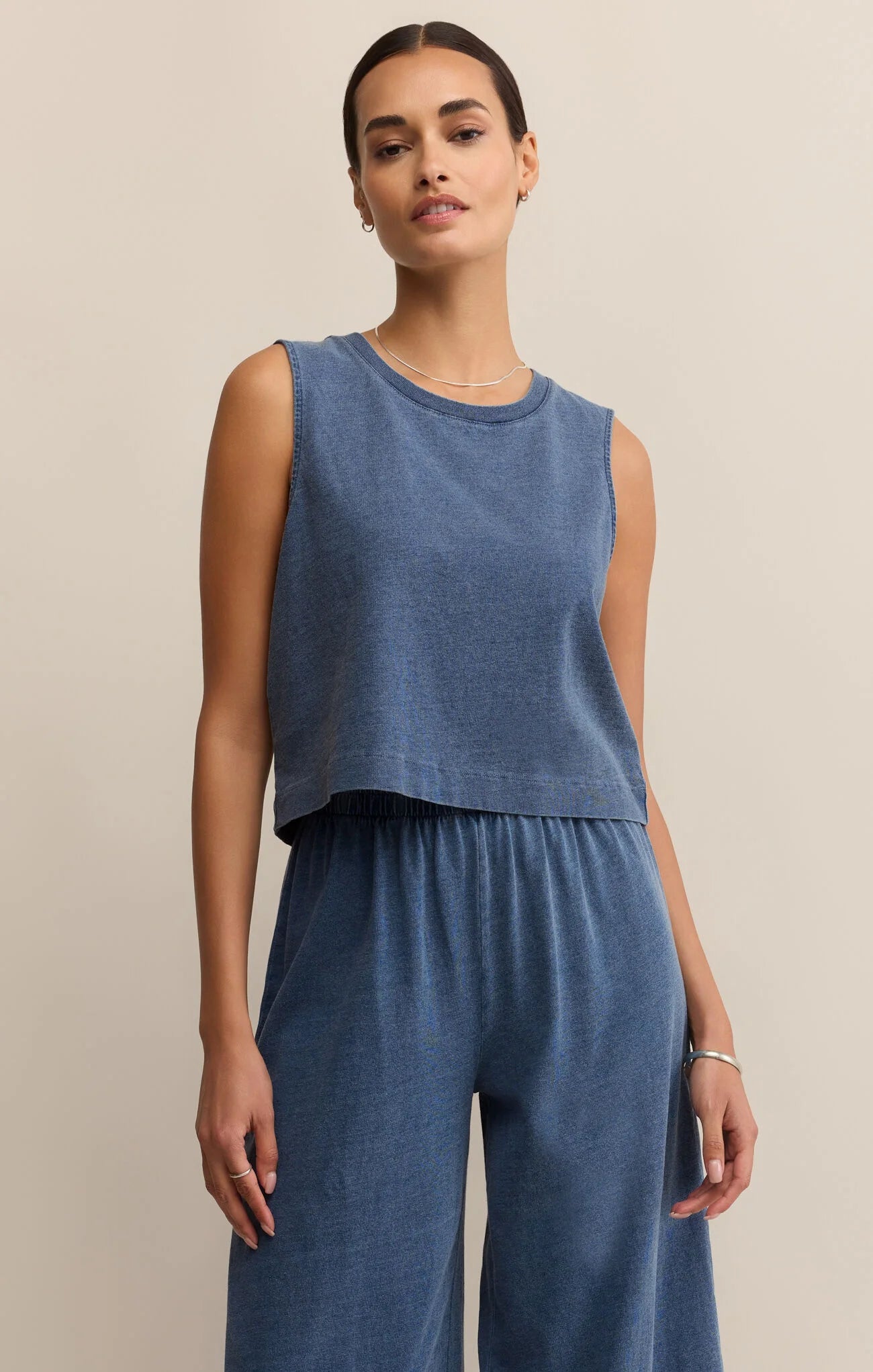 Z Supply | Sloane Jersey Denim Muscle | Vint Indigo | Vagabond | Apparel | Boutique