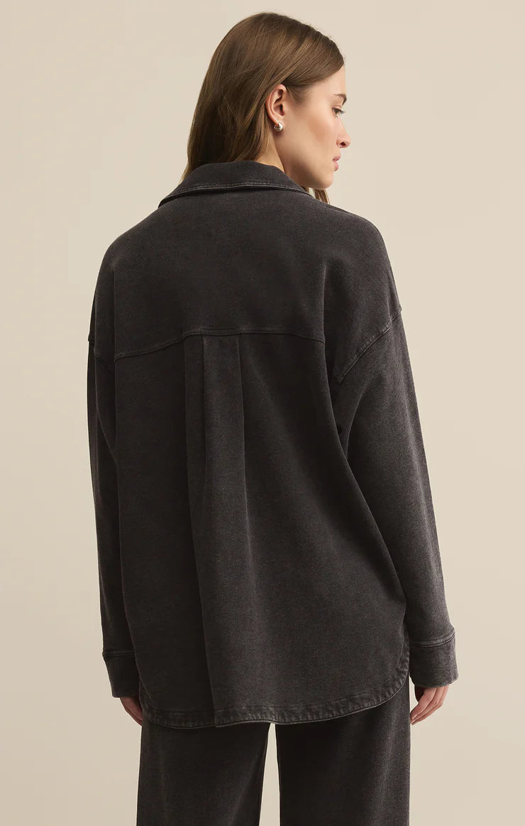 Z Supply | All Day Knit Denim Jacket | Vintage Black | Vagabond | Apparel | Boutique