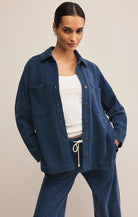 Z Supply | All Day Knit Denim Jacket | Indigo | Vagabond | Apparel | Boutique