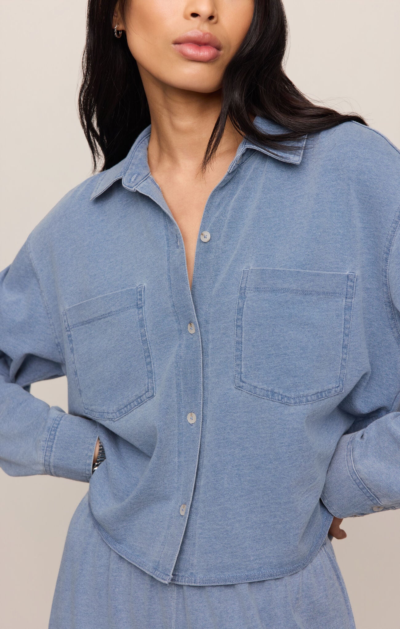 Z Supply | Cropped Reese Denim Button Up | Vagabond | Apparel | Boutique