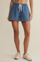 Z Supply | Hunter Knit Denim Short | Calypso Blue | Vagabond | Apparel | Boutique