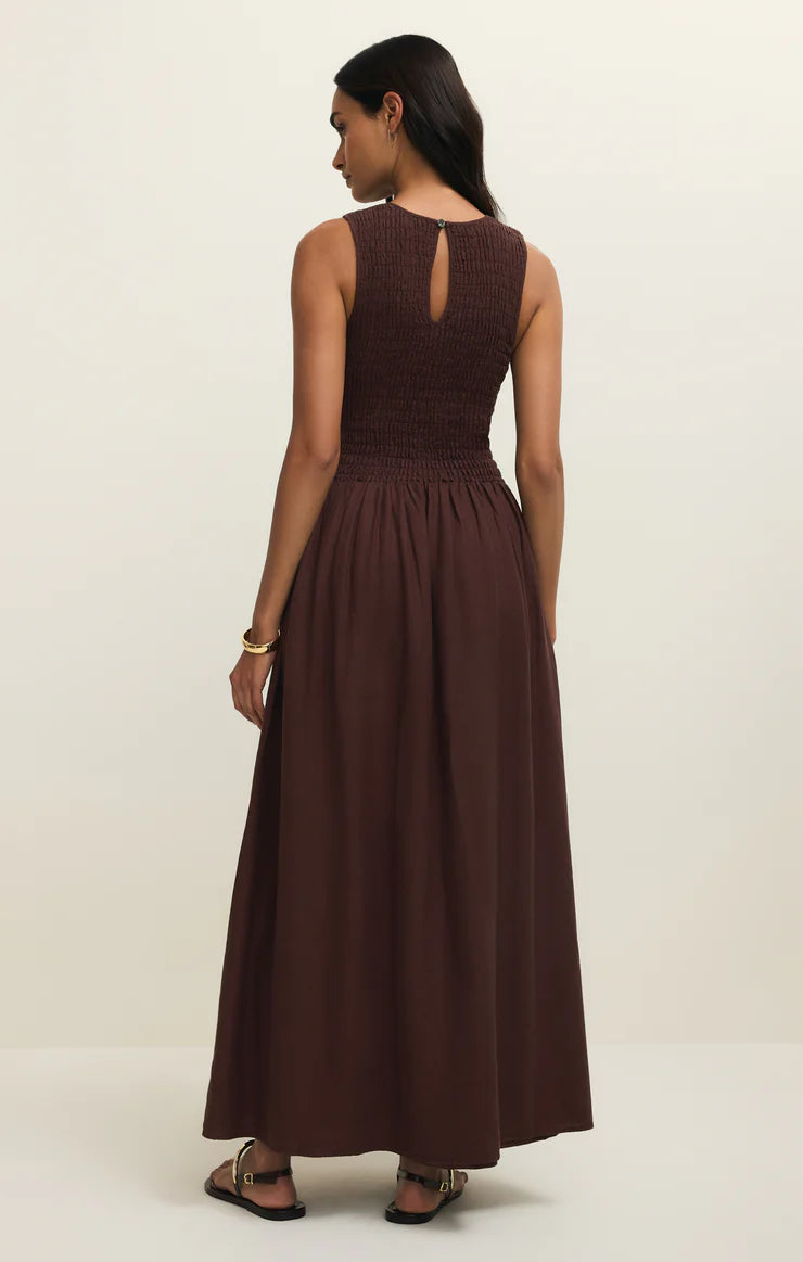 Z Supply | Juniper Maxi Dress | Chocolate Cherry | Back | Vagabond | Apparel | Boutique