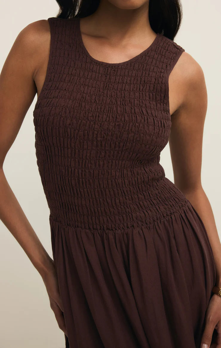 Z Supply | Juniper Maxi Dress | Chocolate Cherry | Close | Vagabond | Apparel | Boutique
