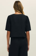 Z Supply | La Belle Linen Top | Black | Back | Vagabond | Apparel | Boutique