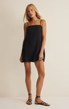 Z Supply | Maude Mini Dress | Front | Black | Vagabond | Apparel | Boutique