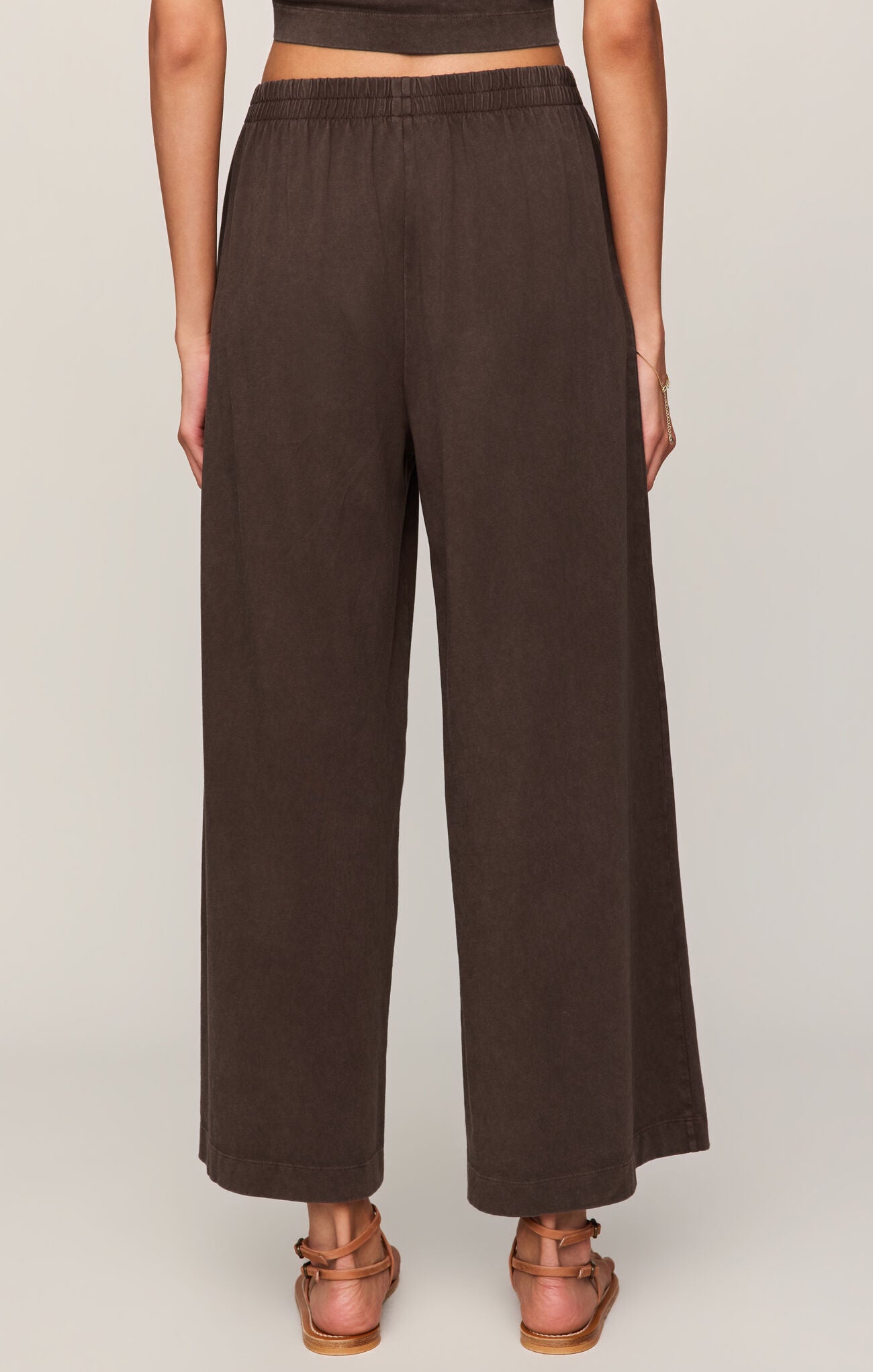 Z Supply | Scout Jersey Crop Flare Pant  | Chocolate | Vagabond | Apparel | Boutique