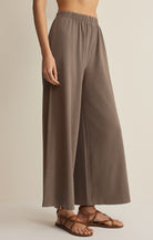 Z Supply | Scout Jersey Crop Flare Pant | Taupe | Side | Vagabond | Apparel | Boutique