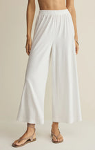 Z Supply | Scout Jersey Crop Flare Pant | White | Vagabond | Apparel | Boutique