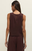 Z Supply | Sloane Linen Top | Chocolate | Back | Vagabond | Apparel | Boutique