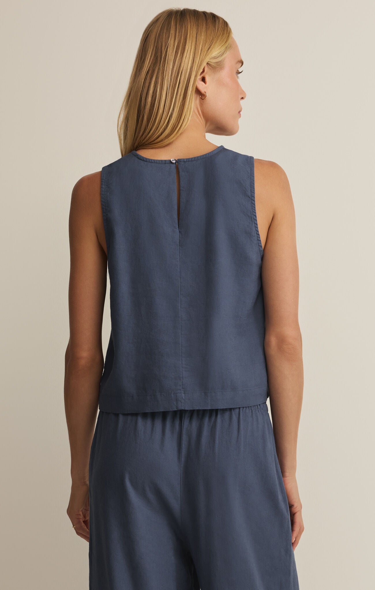 Z Supply | Sloane Linen Top | Vintage Indigo | Back | Vagabond | Apparel | Boutique
