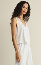 Z Supply | Sloane V Neck Top | White | Side | Vagabond | Apparel | Boutique