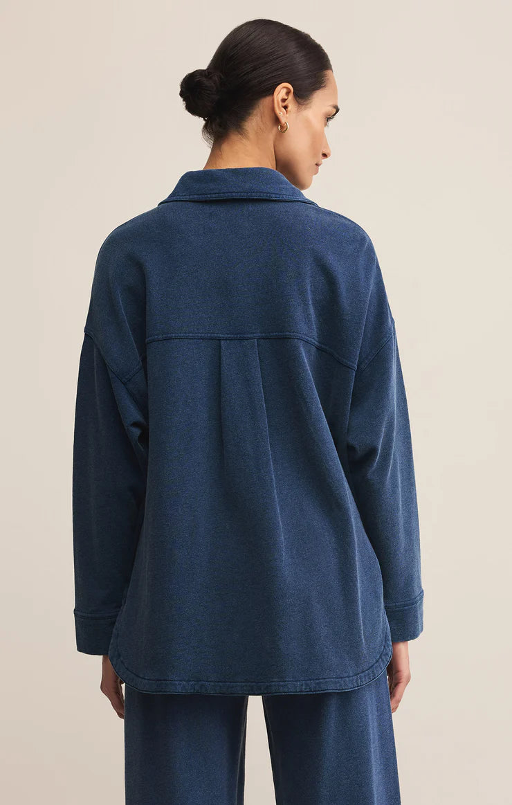 Z Supply | All Day Knit Denim Jacket | Indigo | Vagabond | Apparel | Boutique