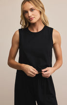 ZSupply | Sloane | Jersey | Muscle | Black | Front | Vagabond | Apparel | Boutique