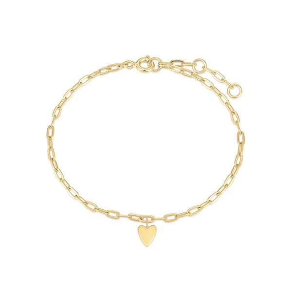 Eklexic Heart Charm Paperclip Bracelet | Vagabond Apparel Boutique