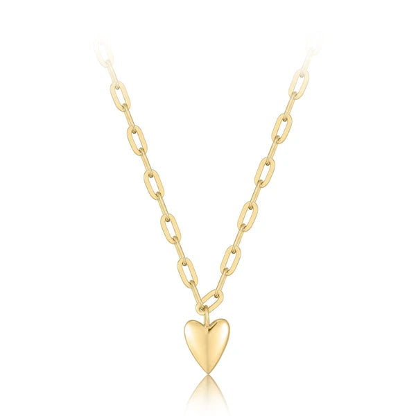 Eklexic Heart Charm Paperclip Necklace | Vagabond Apparel Boutique