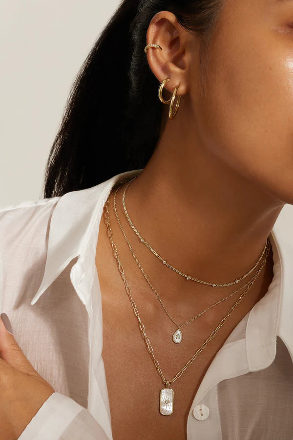 Eklexic Pear Mother Of Pearl Opal Necklace | Vagabond Apparel Boutique