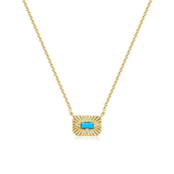 Eklexic Small Starburst Turquoise Stone Necklace | Vagabond Apparel Boutique