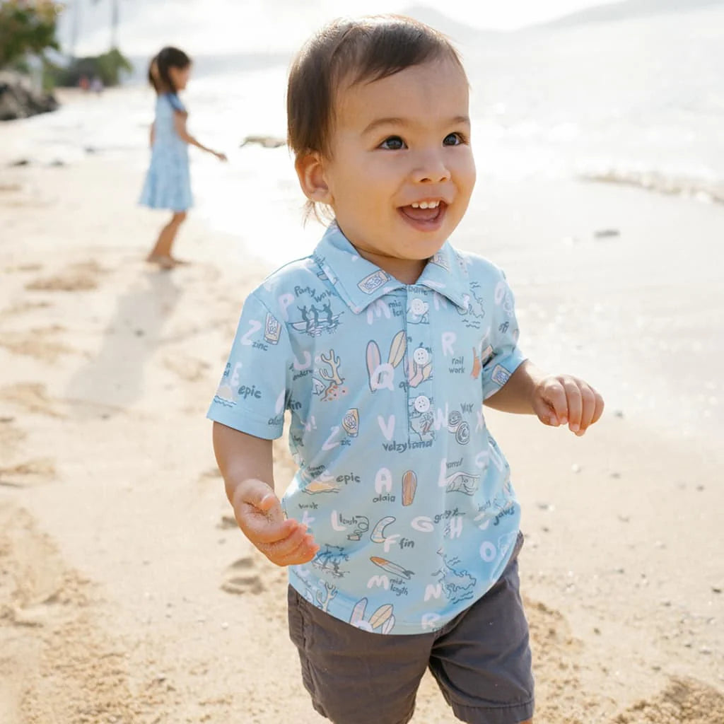 Coco Moon Surf ABC Huggable Polo Blue | Vagabond Apparel Boutique
