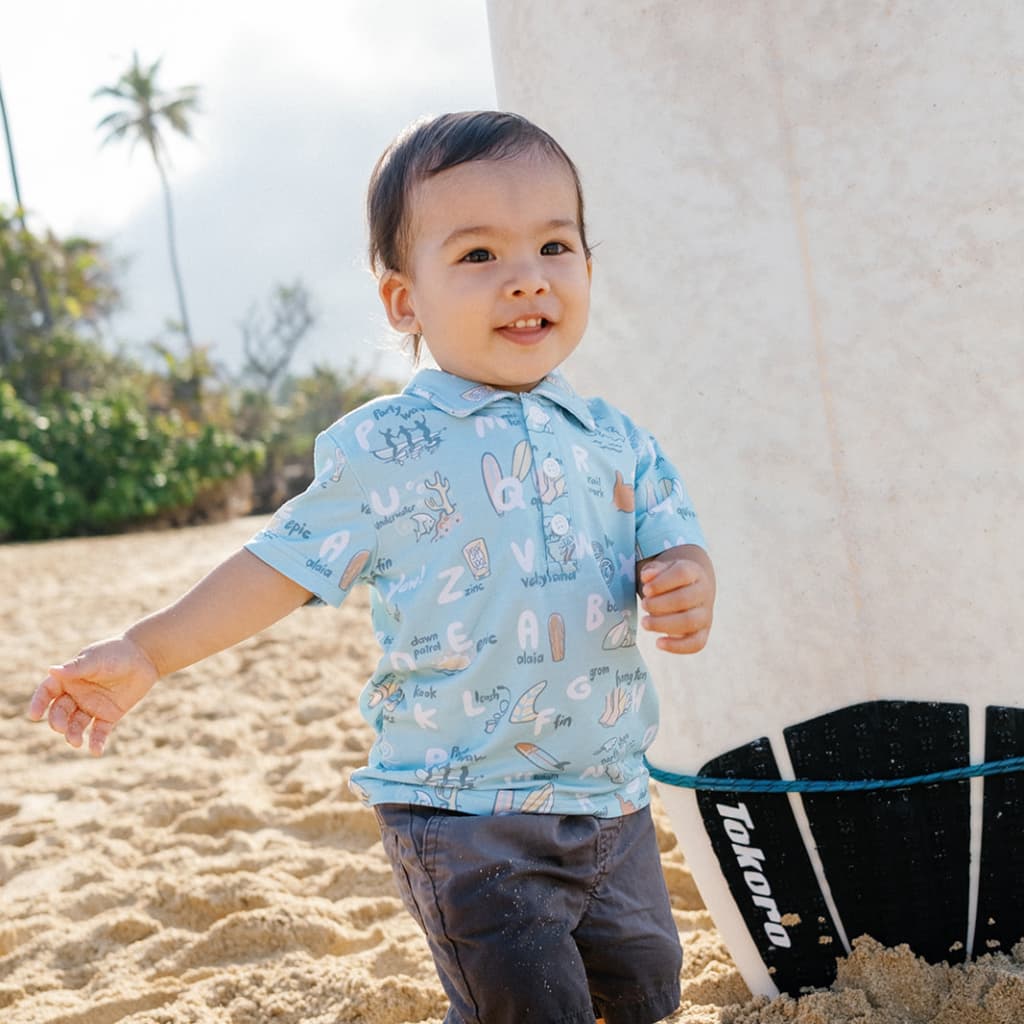 Coco Moon Surf ABC Huggable Polo Blue | Vagabond Apparel Boutique