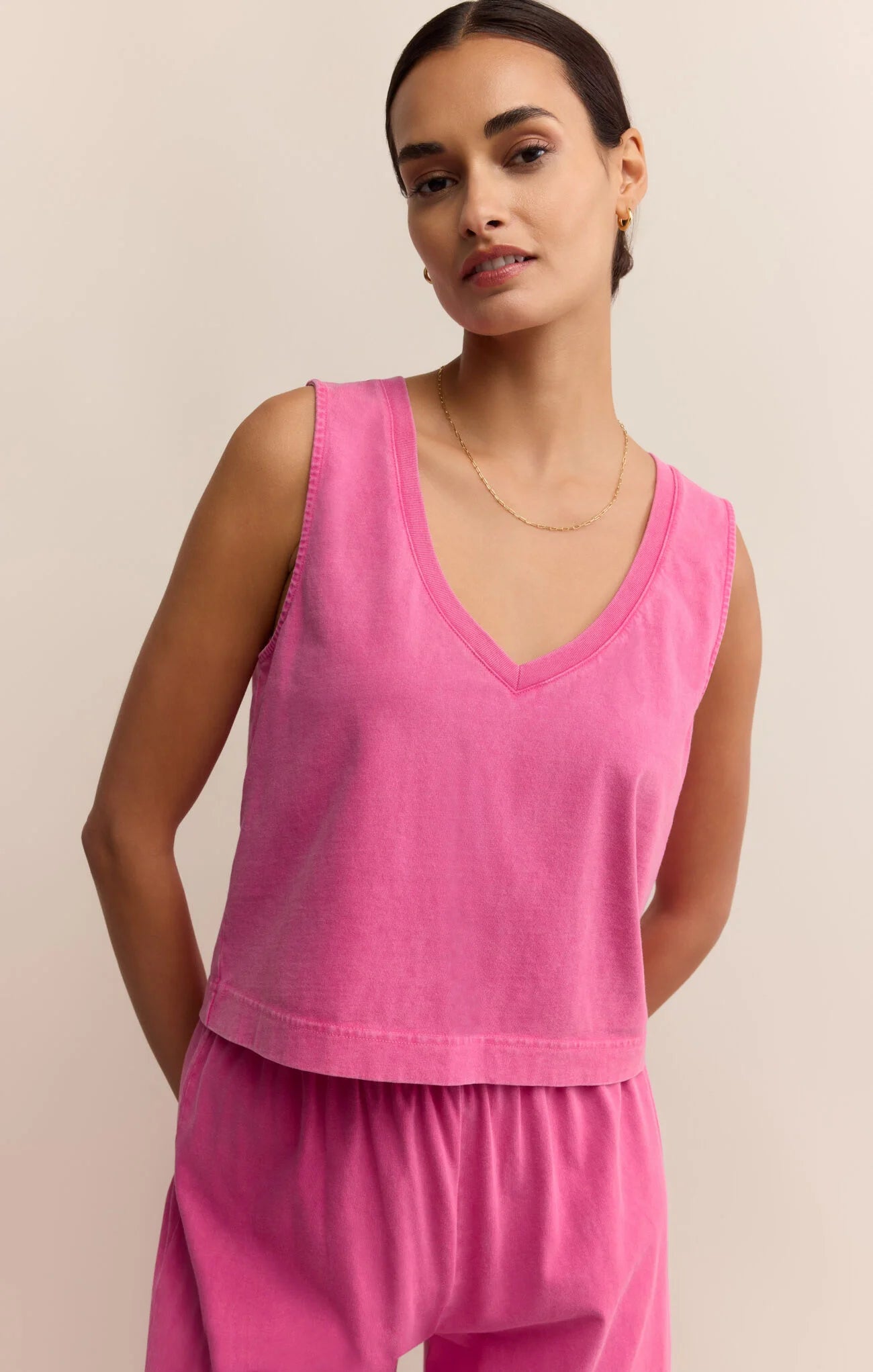 Z Supply | Sloane V-Neck Top | Island Pink | Vagabond | Apparel | Boutique
