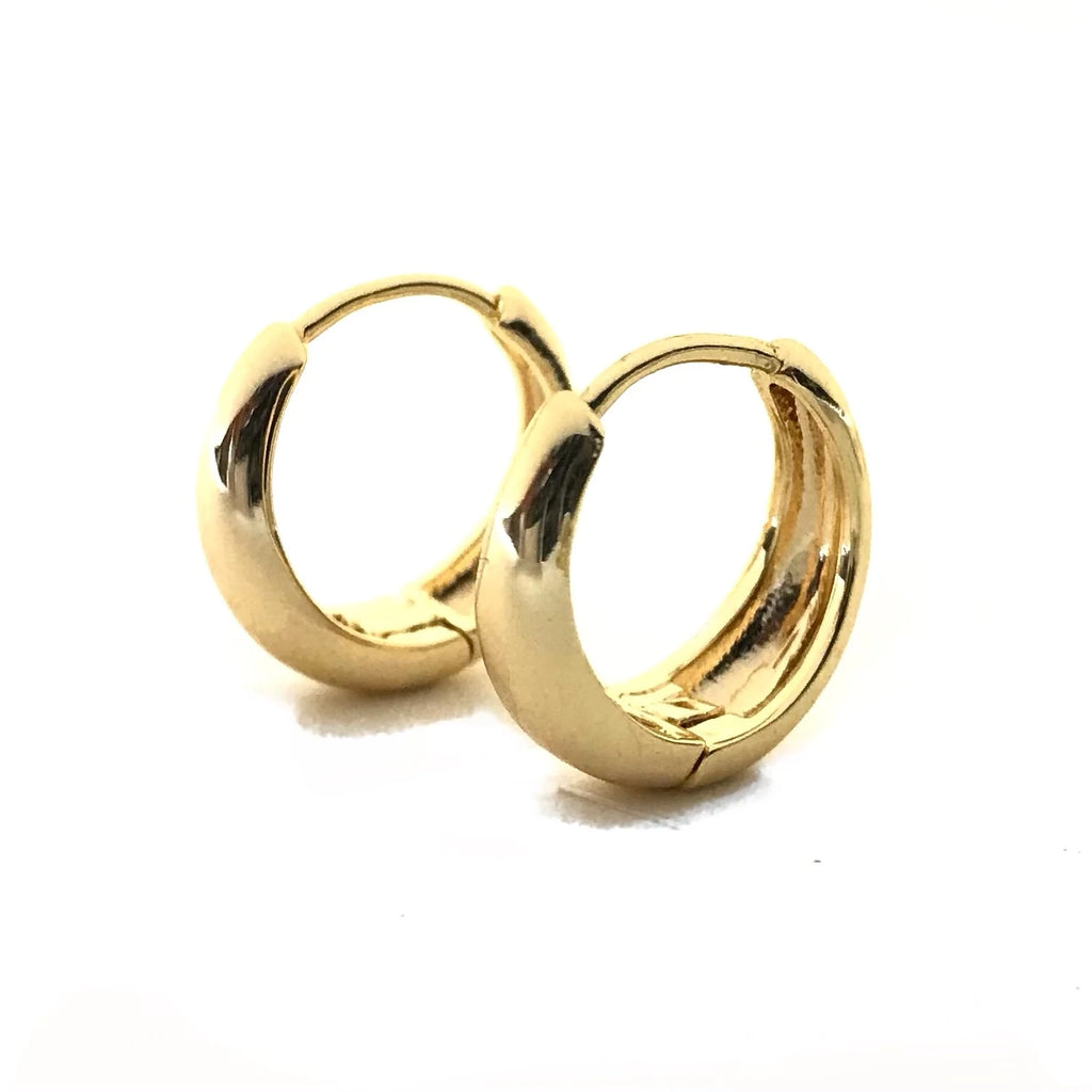 Silver Girl Domed Huggie Earrings