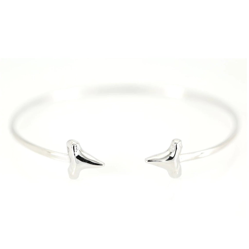 Silver Girl Double Shark Tooth Cuff Silver