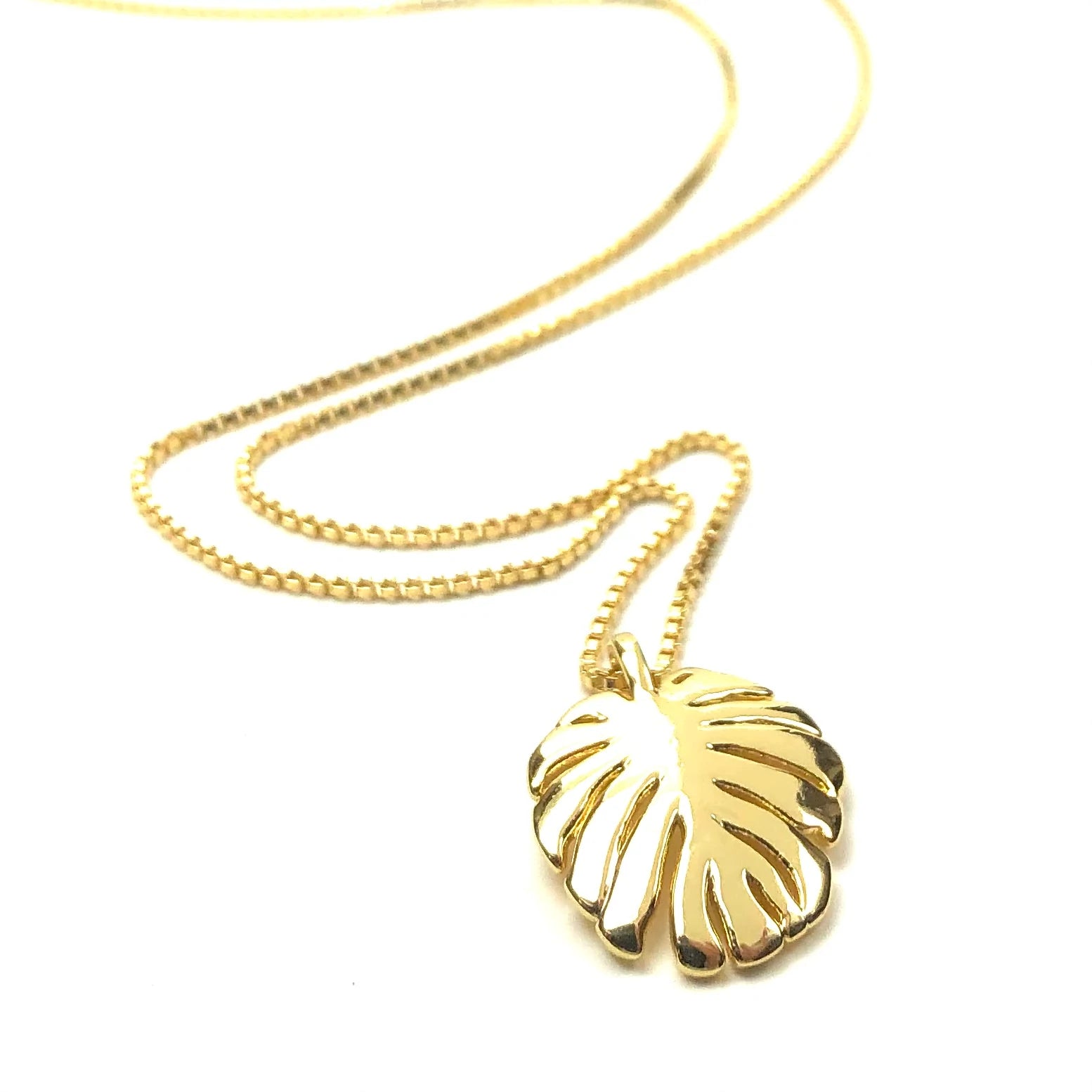 Silver Girl Monstera Necklace