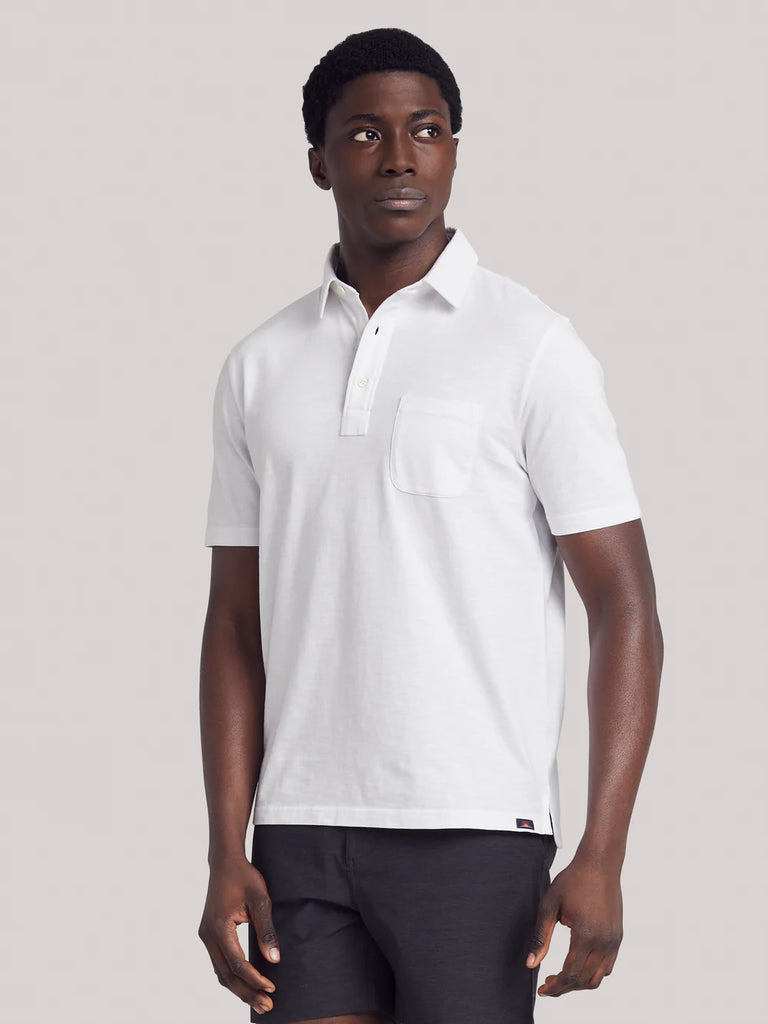 Faherty Mens Sunwashed Polo White