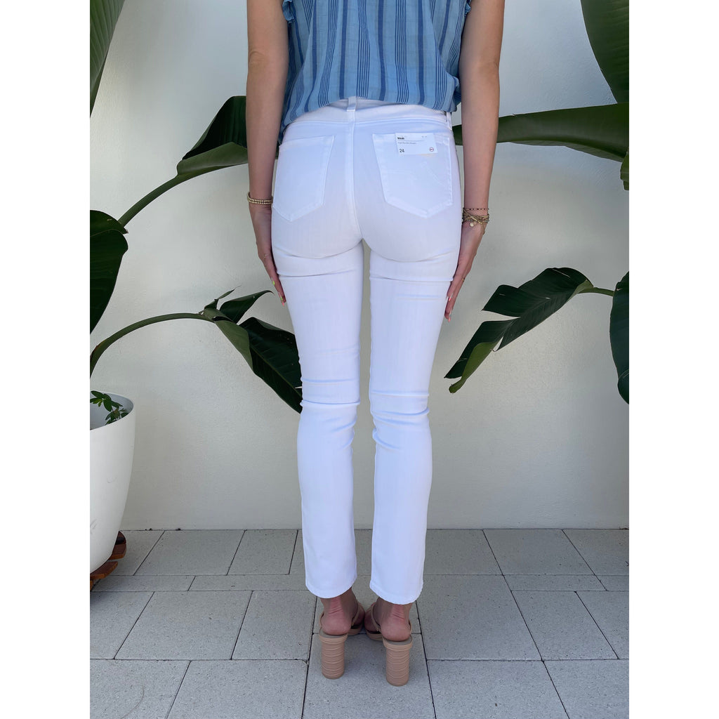 AG Jeans Women Mari High-Rise Slim Straight Cropped White | Vagabond Apparel Boutique