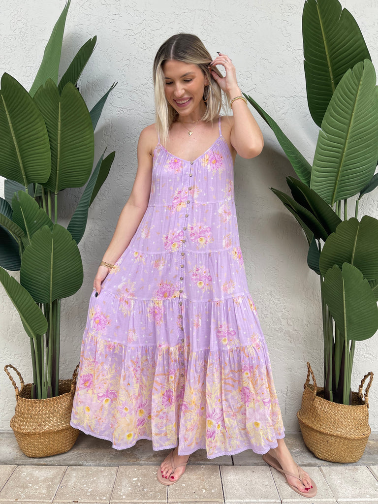 Spell Lei Lei Strappy Maxi Lavender Floral