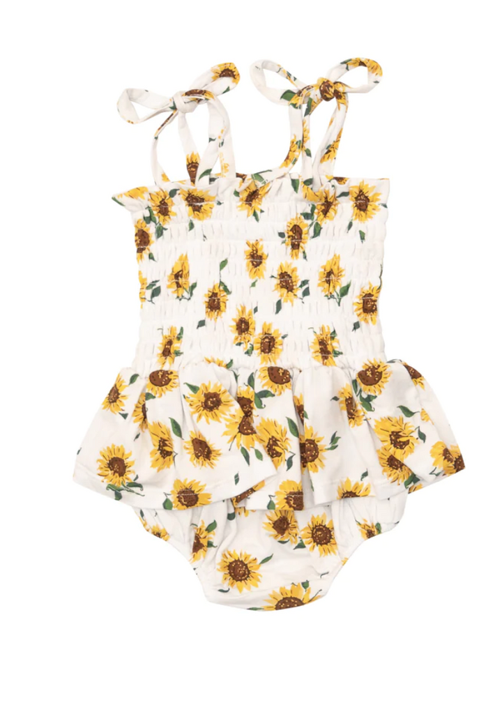 Angel Dear Sunflower Ditsy Smocked Bubble with Skirt