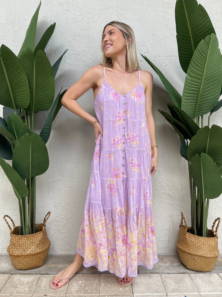 Spell Lei Lei Strappy Maxi Lavender Floral